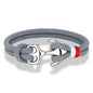 MKENDN Creative Contrast Double Strand Anchor Bracelets Men Women Nautical Survival Rope Bracelets Stainless Steel Anchor Buckle
