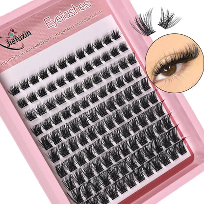 120pcs Lash Clusters Wispy Individual Eyelashes 8-16mm D Curl Fluffy Cluster Lashes Natural Look Eyelash Extensions