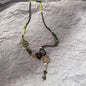 Boho Natural Tiger Eye Stone Beaded Necklace Set Multi Color Glass