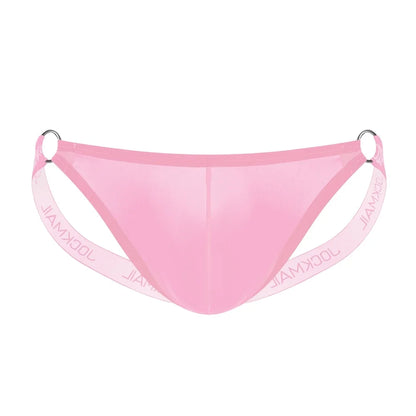 Mens Slip Bikini Jockstrap Mens Panties Ice Silk Underwear Sissy Sexy Panties Thongs Leg Strap Lingerie Male Jockstrap T-back