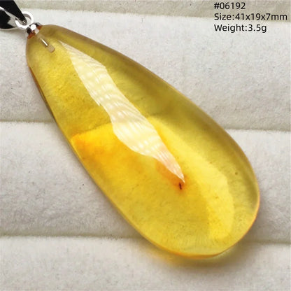 Natural Amber Pendant From Baltic Flower Yellow Amber Water Drop Women Men Jewelry Reiki Stone Women Men AAAAAAA