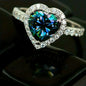 Exquisite Romantic Engagement Jewelry 3 Prong Heart Rings For Women Wedding Party Valentines Gift