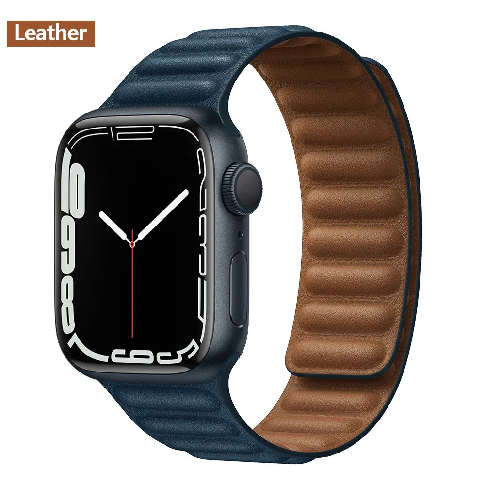 Apple Watch Magnetic Link Band, Leather or Silicone
