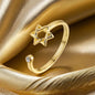 YILUOCD Hollow Hexagon Zircon Jewish Ring for Women Magen Star of David Adjustable Rings Promise Jewelry Gift