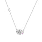 Romantic Pink Crown Heart Pendant Necklace Genuine 925 Sterling Silver Elegant Fine Jewelry for Women Wedding Holiday Presents