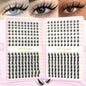 32Rows Fox Eye Manga False Eyelashes Large Capacity Tapered Thick Segmented Individual Cluster Lash Extensions Enlarge Eyes