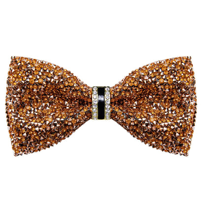 Sparkle Rhinestone Bow Ties for Men Pre-Tied Diamond Sequin Bowtie with Adjustable Length Wedding Party