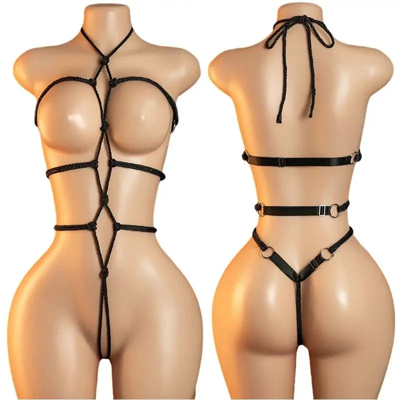 Sexy Big Loophole Open Bra BodySuits Erotic Crotchless Lingerie Women Fishnet Hollow Exposed Breast Adult Plus Size Underwear