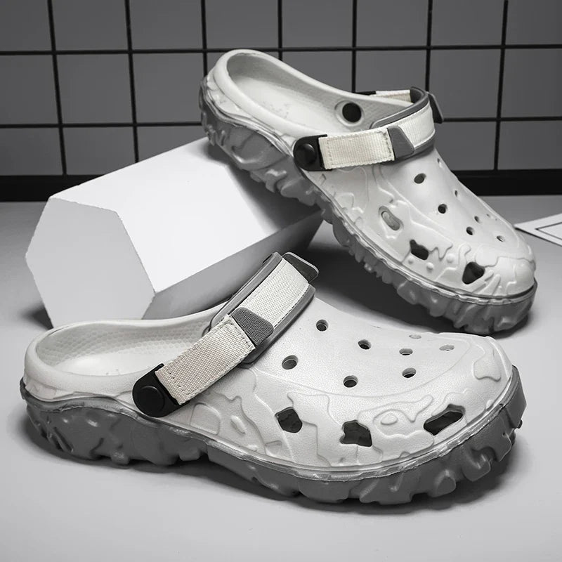 Sandals for Men Black Red Breathable Home Slippers Outdoor Fashion