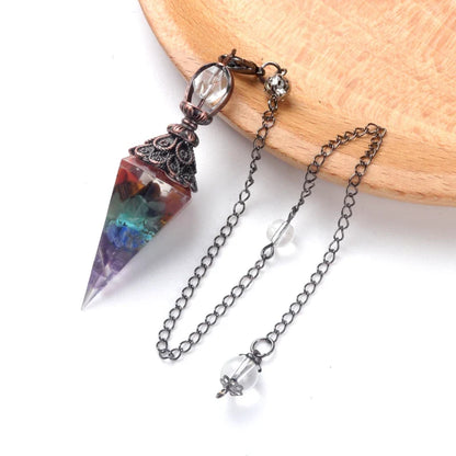 Natural Stone Spirit Pendulum Pendant Latticed Chain