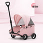 4-Wheel Dog Stroller with Sunshade Cover Pet Carrier for Outdoor Travel Shopping Walking Suitable for Small Dogs and Cats