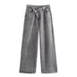 HH 2025 Summer Women's Fashionable Straight Jeans High Waist Vintage Zipper Women's Casual Jeans Commuting Streetwear Y2K