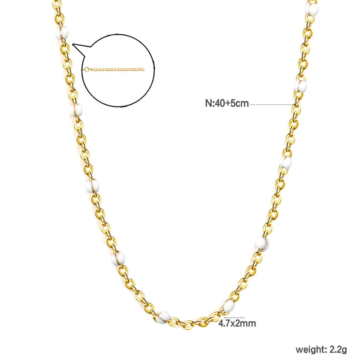 LUXUKISSKIDS Sweet Multicolor Drip-Oil Beads Necklace Women's Bohemia Stylish Clavicle Choker Simple Chain Collier Steel Jewelry