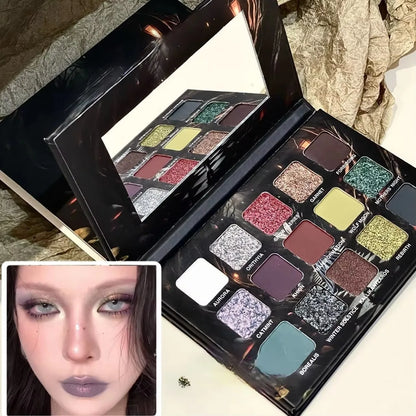 Purple Chameleon 15-Color Eyeshadow Palette - Shimmer & Matte