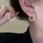 Vintage CC Design Stud Earrings for Women Korean Fashion X Cross Zircon Earring Engagement Jewelry Gifts Wholesale
