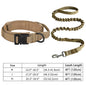 Tactical Dog Collar Leash Set Heavy-duty Military Dog Collar with Handle and Metal Buckle for Small Medium Large Dogs Necklace
