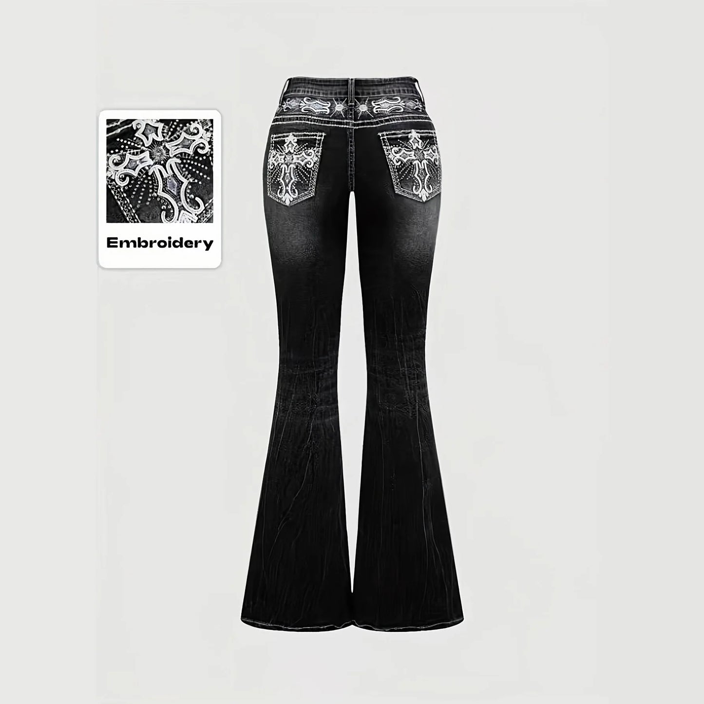 2026trendy Y2K Style Flare Jeans for Women Dark Wash Skinny Fit with