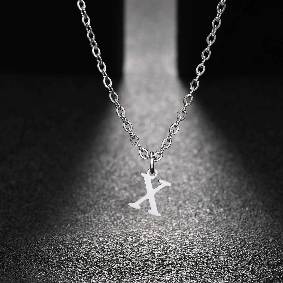 26 Letters A-Z Initial Pendant Necklaces for Women,Alphabet Pendant Rolo Chain Necklace,Simple Fashion Collar Jewelry Gift