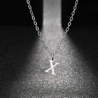 26 Letters A-Z Initial Pendant Necklaces for Women,Alphabet Pendant Rolo Chain Necklace,Simple Fashion Collar Jewelry Gift