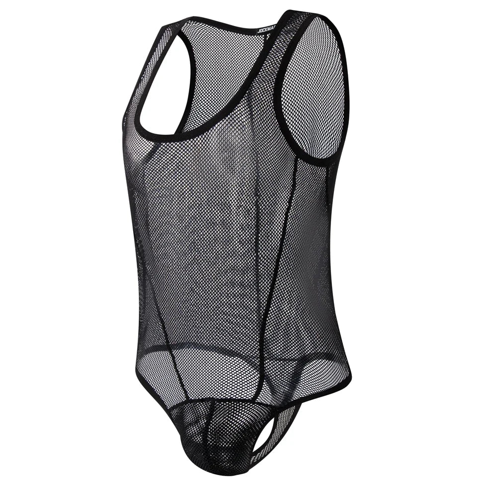 JOCKMAIL Men's Sexy Mesh Jockstrap Underwear Bodysuit Suspender Jumpsuits Man Harness Gay Underwear Mens Lingerie Sissy Panties