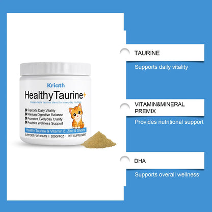 Cat Taurine Supplement Powder, Mild Formula Daily Nutrition Care Powder, Support Kitty Vitality & Wellness