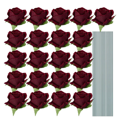 18-300pcs Artificial Rose Flowers Velvet Red Roses Artificial Flowers