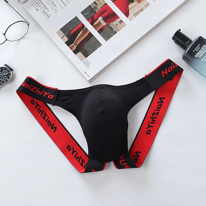 Men Sexy Gay Thongs Polyester Cueca Hombre Jockstrap Men Erotic Open Back Underwear Mens Erotic Low Waist Thong T Shape G String