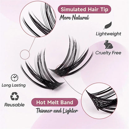 Eyelashes Extension Cluster Lashes Individual Full Volume Lashes Natural Look 8-16MM DIY False Lashes Mink D Curl 120 Pcs Fake