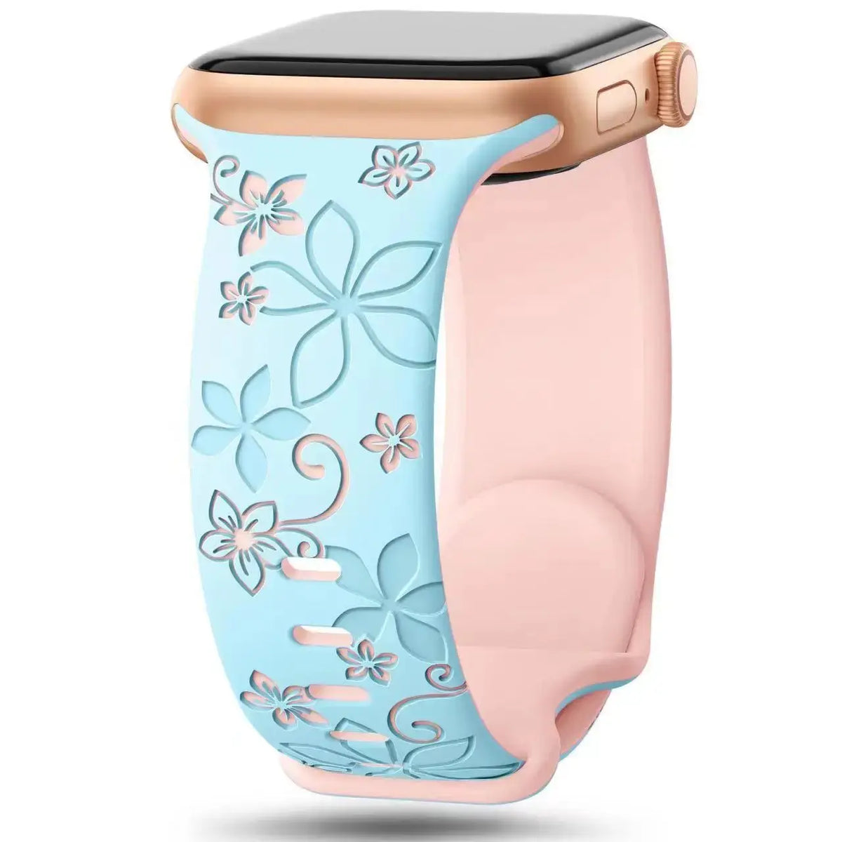 Apple Watch Two-Tone Floral Silicone Band