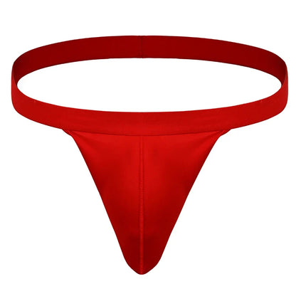 Men's Sexy Low Rise T Back Underwear Big Bag Exposed Crotch Thong U Convex Lingerie Men Sex Body BDSM Sissy Gay Bikini Panties