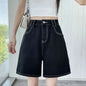 Summer Lady High Waist Casual Short Jeans Girls Classic Fashion Thin Straight Leg Pants Women Korean Solid Denim Shorts