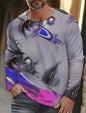 Men's Streetwear 3D Anime Girl Printed T-Shirt Casual Round Neck Graphic T-Shirt Tops Breathable Sports Long Sleeve Men