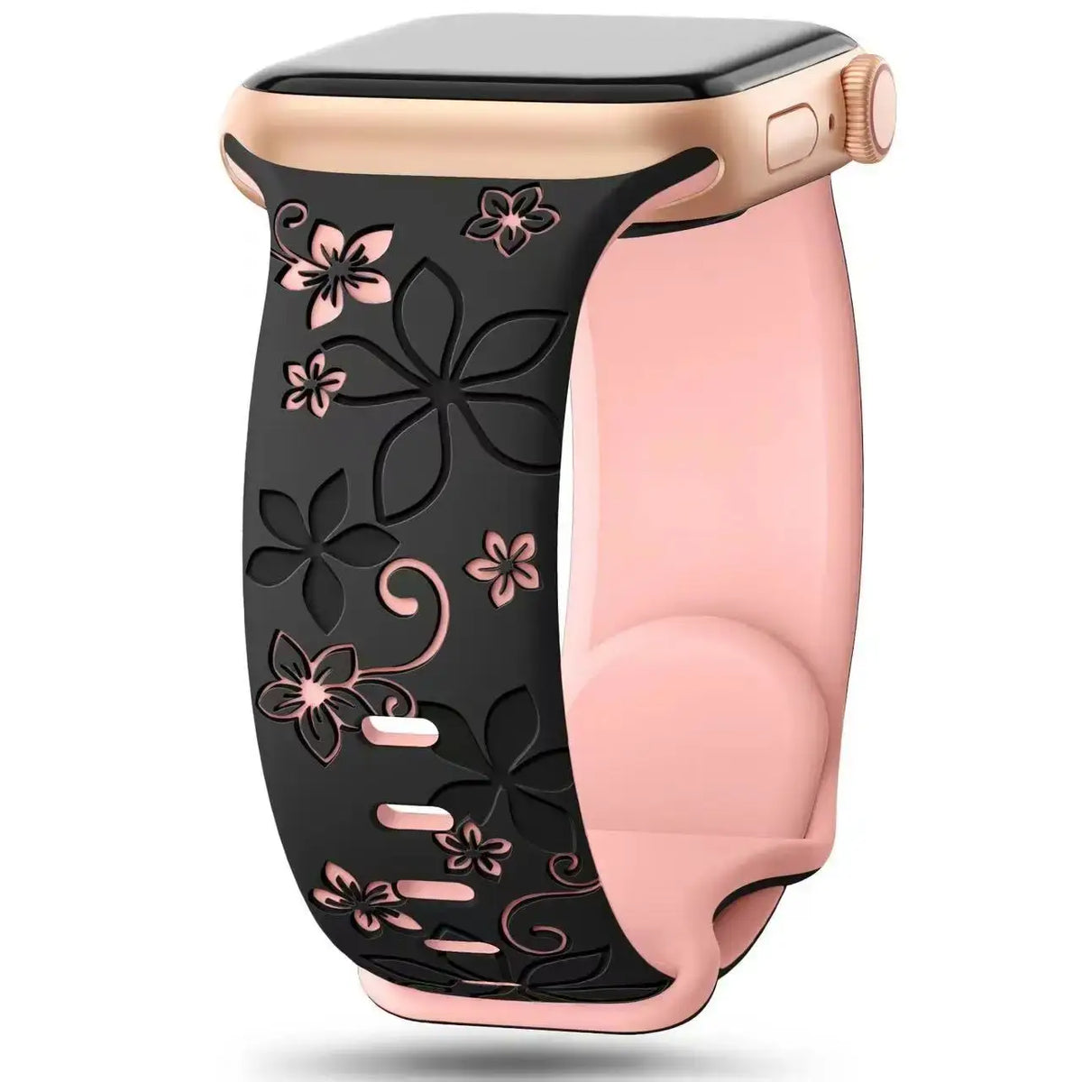 Apple Watch Two-Tone Floral Silicone Band