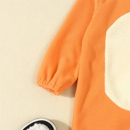 Cartoon Blue Orange Dog Costume For Toddler Baby Boys Girls Halloween Costume Hooded Ear Tail Jumpsuit