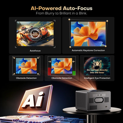 XIWBSY 64GB Google TV Projector 4000ANSI Offline Cinema Beamer 4K HD Video Projector Android 14.0 Sealed Optical Projector