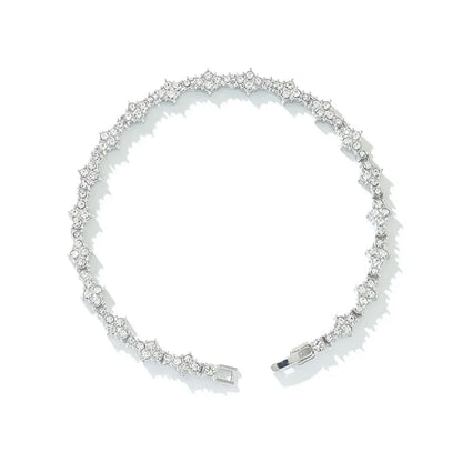 Round Stone Star Cubic Zirconia Bracelet Hip-Hop Jewelry For Men Shiny Elegant Fashion Accessory Classic  Gift For Birthday