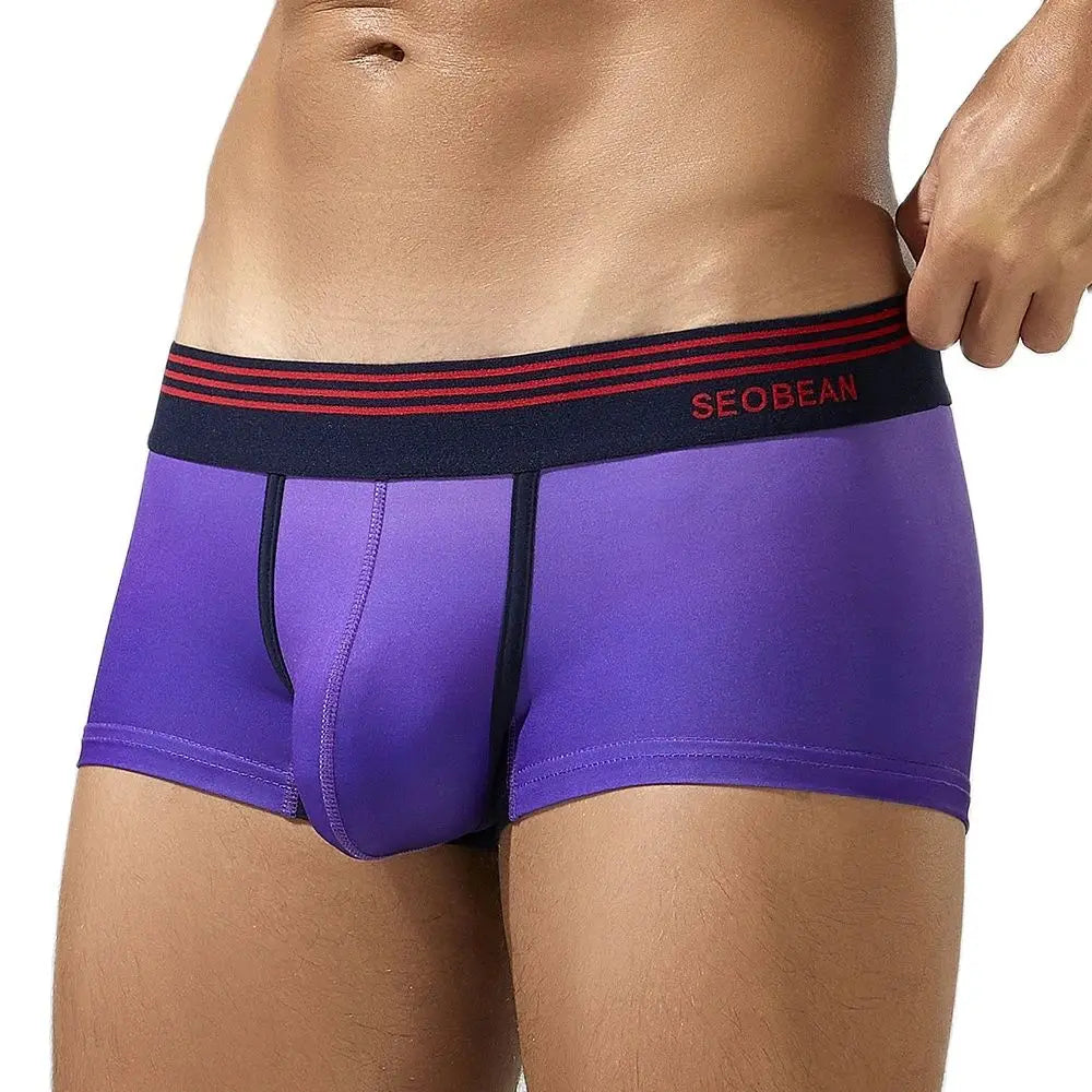 Men's Gradient Boxer Briefs Underwear Soft Breathable Comfortable trunks Men's Underwear