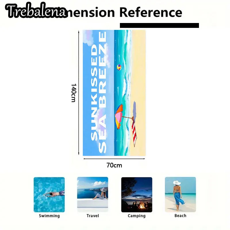 30*60inch Ultra-Soft Beach Towel with Sunkissed Sea Breeze Beach Towel Summer Style