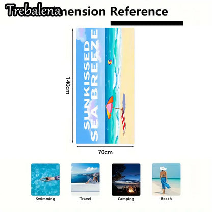 30*60inch Ultra-Soft Beach Towel with Sunkissed Sea Breeze Beach Towel Summer Style