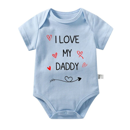 I Love My Daddy Toddler Boys Girls Summer Short Sleeve Bodysuit Gender Neutral Baby Romper Infant Clothes Father's Day Best Gift
