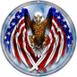 Round Metal Tin Sign Rustic Wall Decor,Patriotic American Flag Eagle,Suitable for Home and Kitchen Bar Cafe Garage Wall Decor