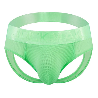 Open Back Sexy Men Underwear Briefs Underpants Nylon Mesh Quick Dry Gay Men's Jockstrap Bikini Slip Men Tanga Briefs Thong Swim