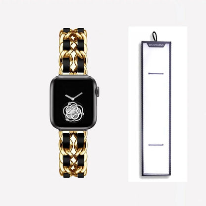 Apple Watch Woven-Accent Chain Bracelet Band