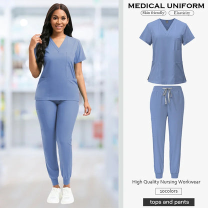 Niaahinn Unisex Breathable Jogger Scrub Set