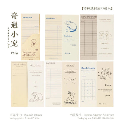 Journal GO 5pcs Ins Style Vintage Bookmark Creative Notes Book Mark for Students School Office Supplies Stationery