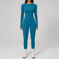 Two Pieces Yoga Set Slim Long Sleeved Gym Set High Elasticity Leggings Sportswear Women's Fitness Cycling Pilates Sports Suits