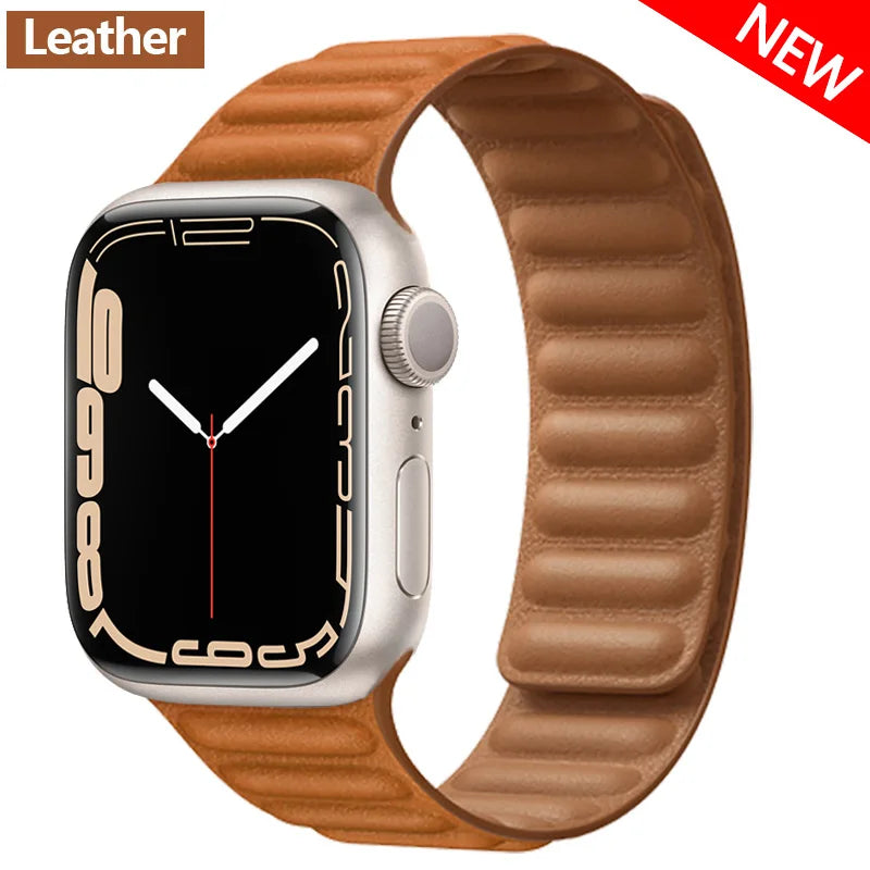 Apple Watch Magnetic Link Band, Leather or Silicone