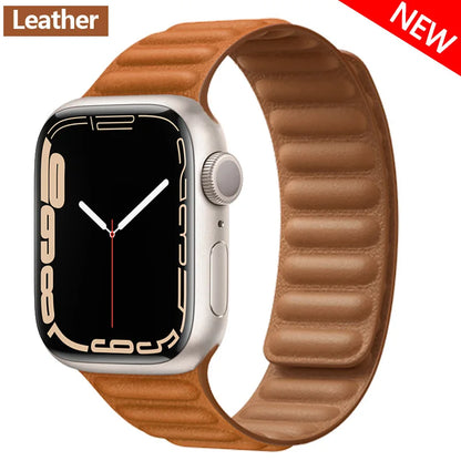 Apple Watch Magnetic Link Band, Leather or Silicone