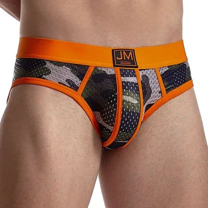 Man's Underwear Briefs Underpants Nylon Low-rise Mesh Breathable Camouflage Men's Briefs Swimwear Shorts