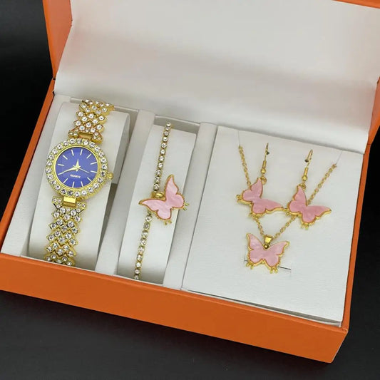 1 Set Women Jewelry Set with Gift Box Complete Collection of Quartz
